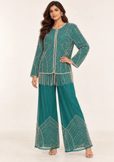 ibBan Women’s  Beaded Jacket and Pant Set - Zarina