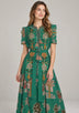 ibBan Hand-Embroidered Cotton Maxi Dress with Botanical Print -Ruzaan