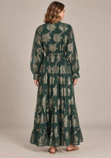 ibBan Embellished Lurex Long Dress with Metallic - Varsha
