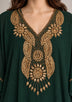 ibBan Women’s Hand Embroidered Georgette Kaftan Dress -Zarnish