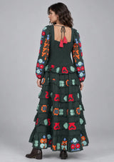 ibBan Printed Cotton Maxi Dress with Ruffle Details - Zara