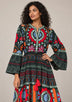 ibBan Embroidered Cotton Long Tunic with Tassel Tie - Hami
