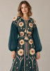 ibBan Floral Embroidered Cotton Long Dress - Johri