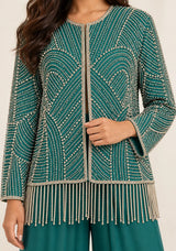 ibBan Women’s  Beaded Jacket and Pant Set - Zarina