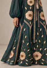 ibBan Floral Embroidered Cotton Long Dress - Johri