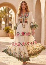 Minivestido de lino para mujer con cuello en V - Romi