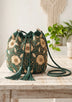 ibBan Floral Embellished Canvas Bucket Bag - Johri