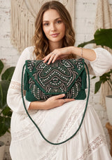 ibBan Embellished Canvas Crossbody Wallet Bag -  Masum