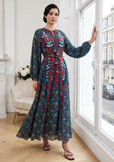 ibBan Women’s Printed Cotton Long Dress - Rifa
