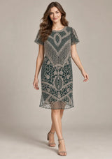 ibBan Party Midi Dress with Hand Beadwork & Fringe - Darya