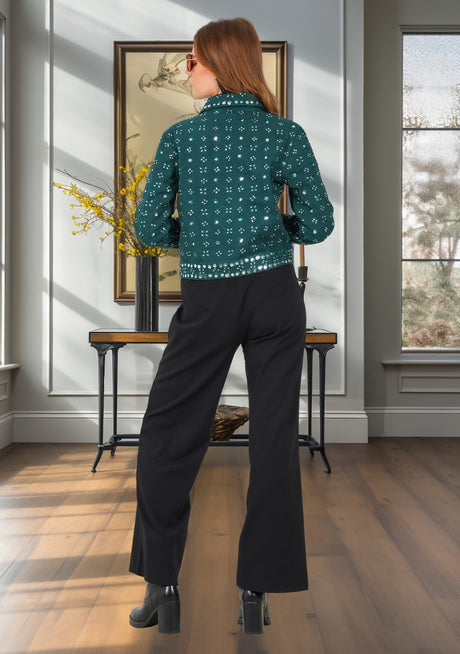 Veste d'hiver brodée main pour femme ibBan | Créateur de luxe - Inshi