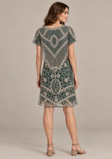 ibBan Party Midi Dress with Hand Beadwork & Fringe - Darya