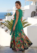 ibBan Floral Hand Embroidered Cotton Long Dres -Nagozi