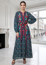 ibBan Women’s Printed Cotton Long Dress - Rifa