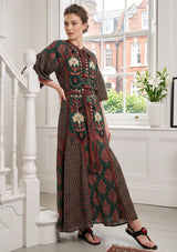 ibBan Women’s Printed Cotton  Long Dress One Size -Shyana