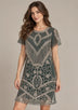 ibBan Party Midi Dress with Hand Beadwork & Fringe - Darya