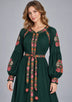 ibBan Floral Cotton Long Dress wint Hand Embroidery - Zayra