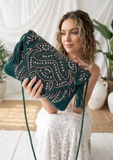 ibBan Embellished Canvas Crossbody Wallet Bag -  Masum