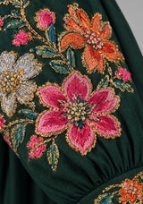 ibBan Floral Cotton Long Dress wint Hand Embroidery - Zayra