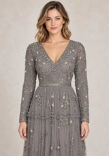 ibBan Women’s Party Long Dress with Hand Embroider -Raneem