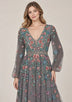 ibBan Women’s  Long Dress with Hand Embroidery - Aabish