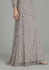 ibBan Women’s Party Long Dress with Hand Embroidery -Sobia
