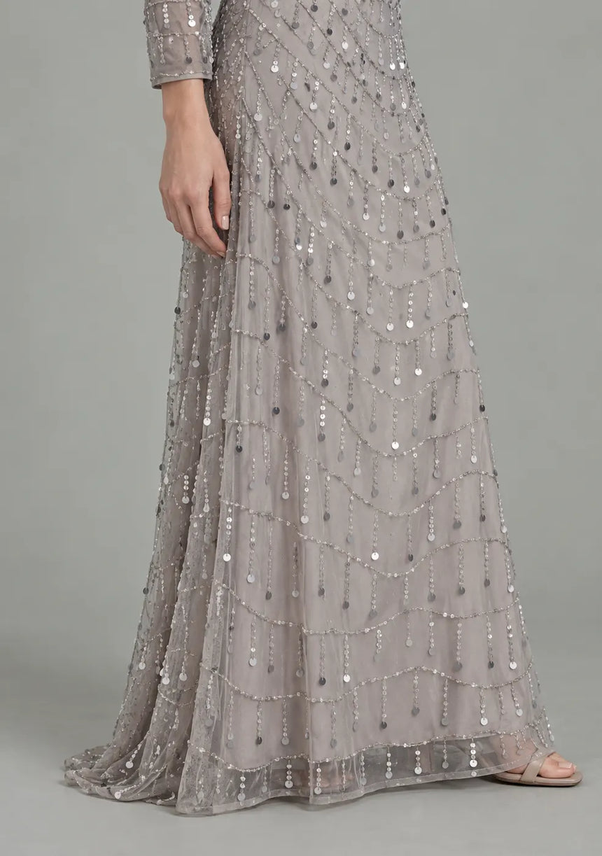 ibBan Women’s Party Long Dress with Hand Embroidery -Sobia