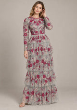 Women’s Party Dress with Hand Embroidery - Naegiza