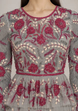 Women’s Party Dress with Hand Embroidery - Naegiza