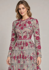 Women’s Party Dress with Hand Embroidery - Naegiza