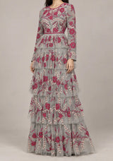 Women’s Party Dress with Hand Embroidery - Naegiza
