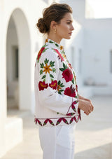 ibBan Women's Hand Embroidered Cotton Canvas Jacket - Gypsy | Artisan Boho