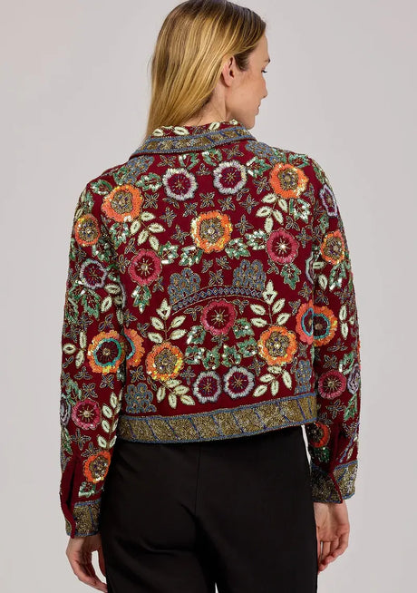 ibBan Women's Luxury Hand Embroidered Winter Jacket -Rio