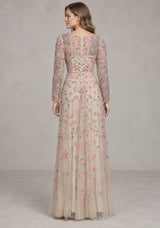 Women’s Party Long Dress with Hand Embroidery - Firdaso