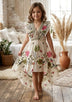 Robe en coton col V pour fille - Jelisha