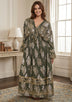 ibBan Hand Embroidered Cotton Lurex Winter Maxi Dress | Luxury Women's Fashion - Sofiya
