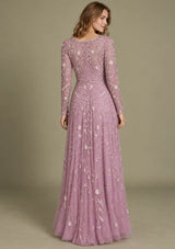 Women’s Net Long Dress with Floral Hand Embroidery-Arzoo