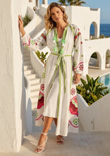 Vestido Largo de Algodón con Cuello Redondo para Mujer - Sara