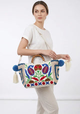 ibBan Women's Hand Embroidered Tote Bag - Miruna