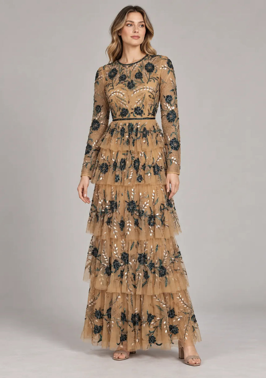 Women’s Party Dress with Hand Embroidery - Naegiza
