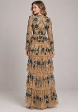 Women’s Party Dress with Hand Embroidery - Naegiza