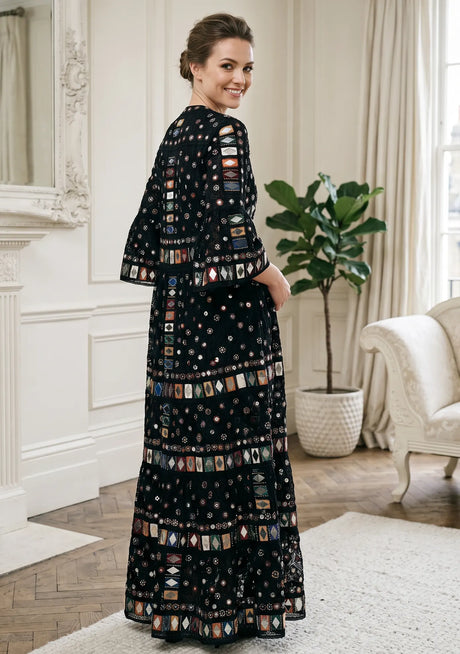Robe Tunique Longue Brodé Main ibBan pour Femme - Tunique Longue Corina