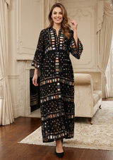 ibBan Women's Hand Embroidered Long Tunic Dress -Corina Long Tunic