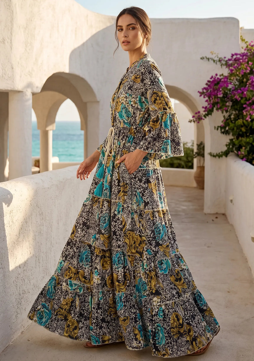 ibBan Premium Printed Cotton Long Tunic Dress -Lara Tunic