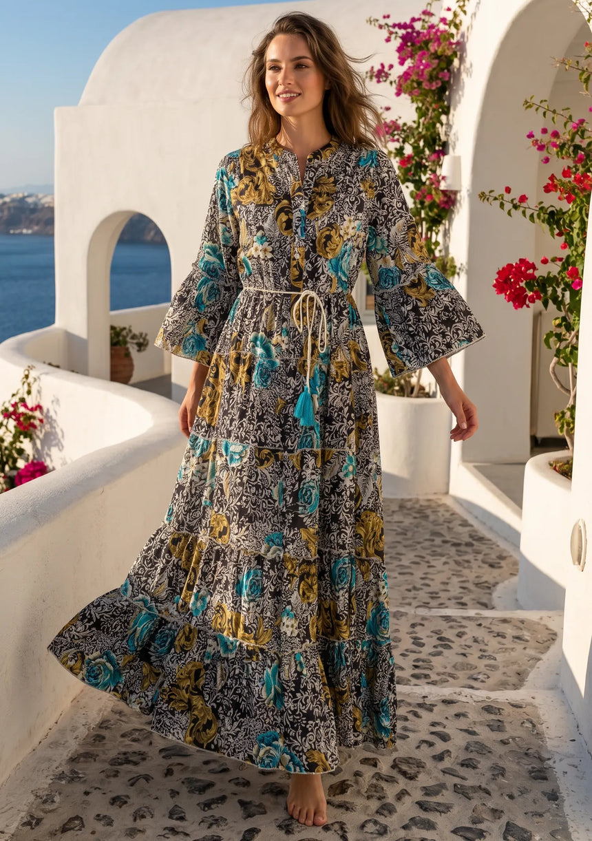 ibBan Premium Printed Cotton Long Tunic Dress -Lara Tunic