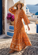 ibBan Hand Embroidered Cotton Maxi Dress | Luxury Boho Resort -Fabiya
