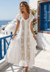 ibBan Hand Embroidered Cotton Maxi White Dress - Naira White Dress