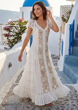 ibBan Hand Embroidered Cotton Maxi White Dress - Naira White Dress