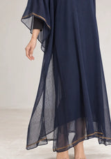 ibBan Women’s Hand Embroidered Georgette Kaftan Dress -Zava