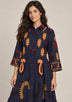 ibBan Embroidered Cotton Tiered Shirt Collor Tunic  - Ambir
